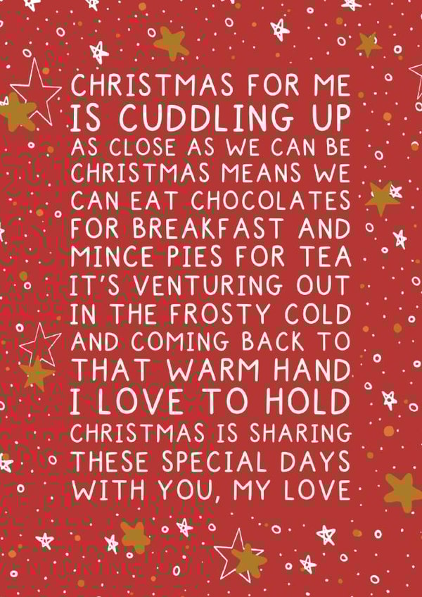 Cute and heartfelt Christmas card for the one you love - what Christmas means created by Pickled Prints