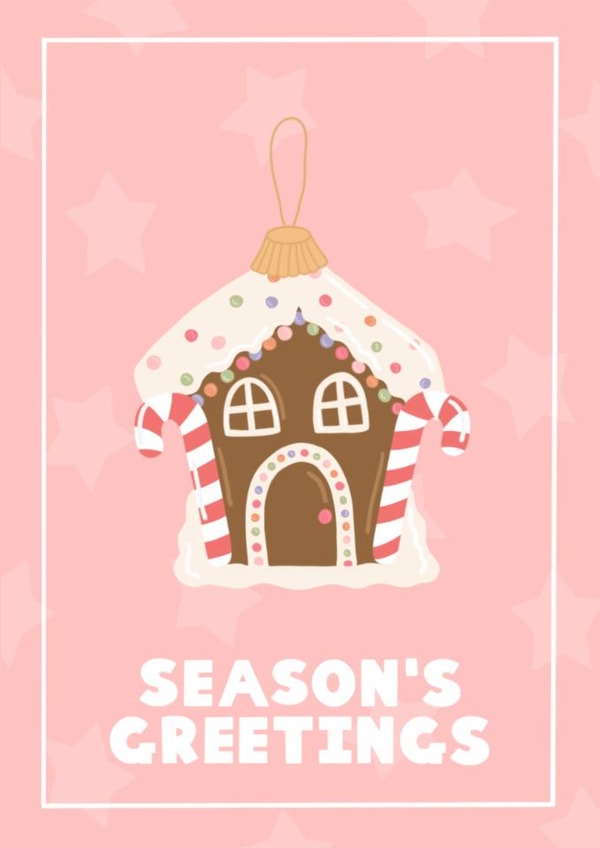 Kitsch Christmas Gingerbread House Bauble - Pretty Christmas Card For Her created by This Gal Designs