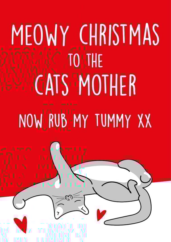 Cute Cat lover Christmas card for a Cat mum created by Quinton cards
