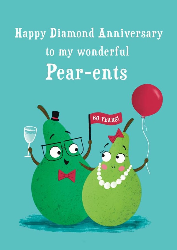 Pear-ents Funny Pears Diamond Anniversary Card created by Hannah Jayne Lewin