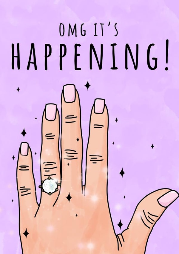 Cute Engagement Card For The Friend Who Finally Got Engaged created by The Modest Lobster