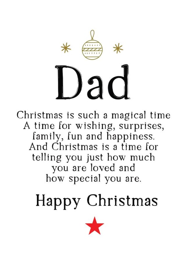 Happy Christmas to a special Dad who is loved so much created by Word Up Creative
