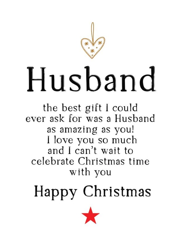 Happy Christmas to my amazing Husband created by Word Up Creative