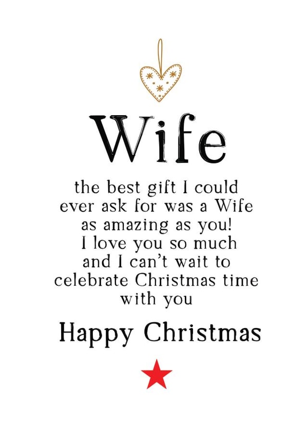 Happy Christmas to my amazing Wife who I love so much created by Word Up Creative