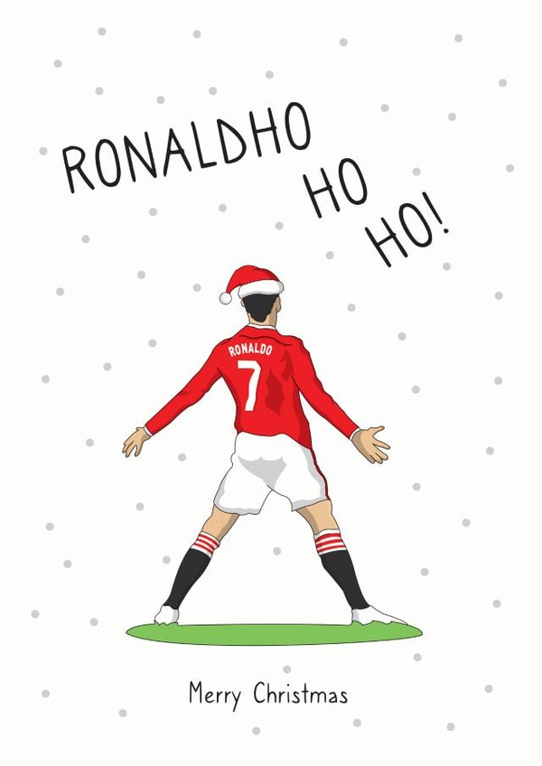 Ronaldho ho ho! Cristiano Ronaldo Manchester United Christmas Card created by Cute N Quirky Creations