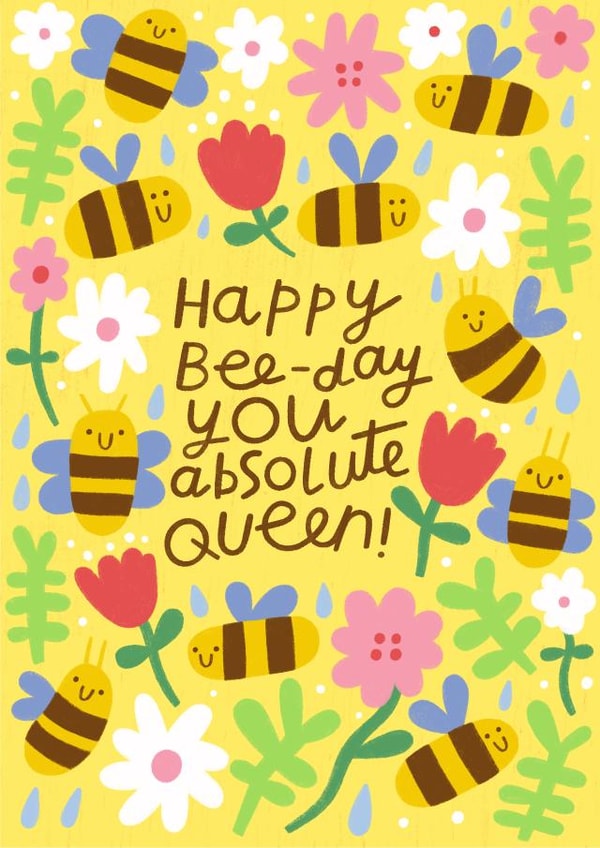Bee happy birthday card created by Nikki Miles