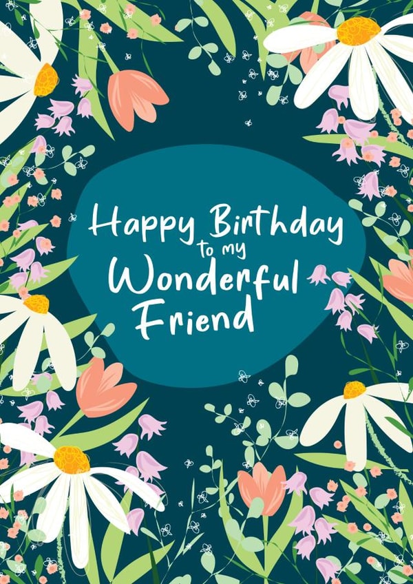 Pretty flowers birthday card for friend created by WillyBee