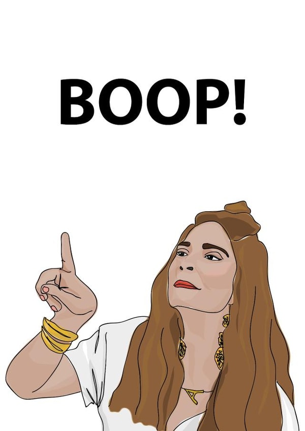 Cute, funny and thoughtful card for a loved one -Alexis Rose Schitts Creek Boop! created by Lucy Deaner