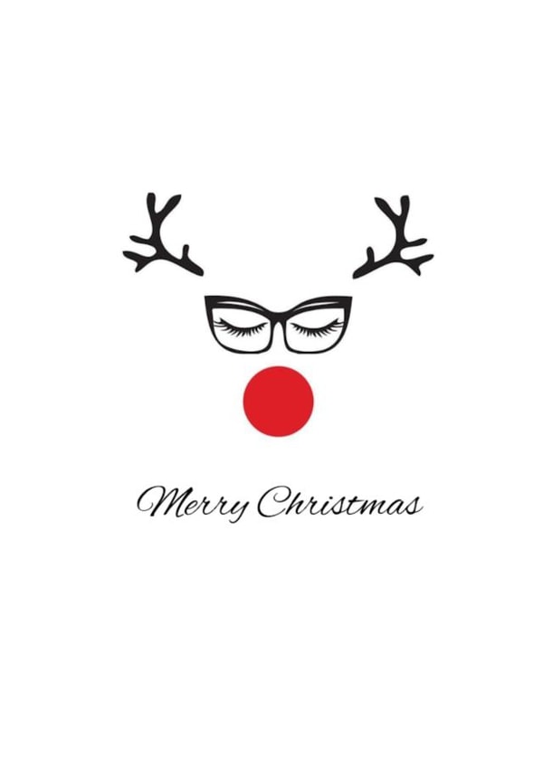 Cute Reindeer with lashes wishing you a Merry Christmas! created by Say it like you mean it 