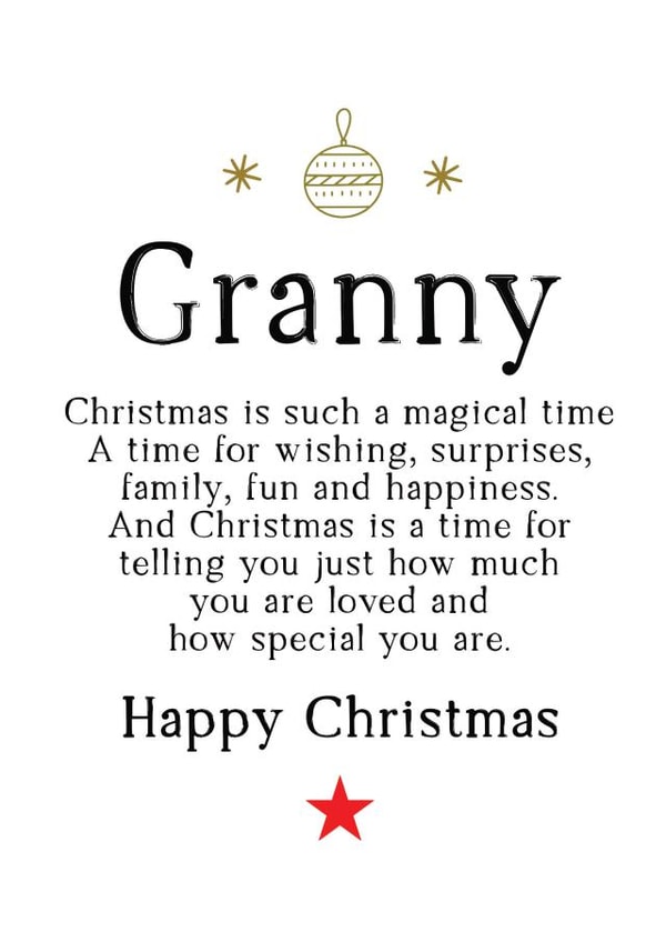 Happy Christmas to a very special Granny who is loved so much created by Word Up Creative
