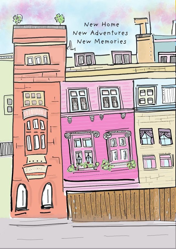Cute New Home Card - New Apartment/Flat | New City | New Adventures created by Lil Nu Souk