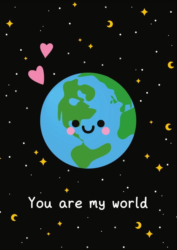 Cute Anniversary Card - You Are My World created by hannahdoodle