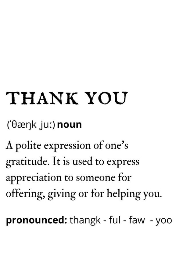 Thank you for you card - thank you description created by original fox designs