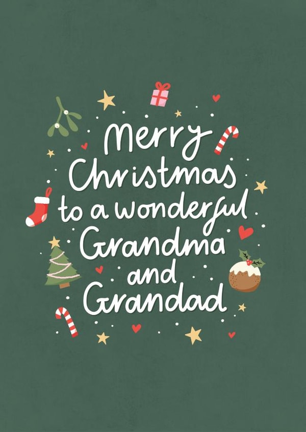 Wonderful Grandma & Grandad Christmas Card created by Fliss Muir