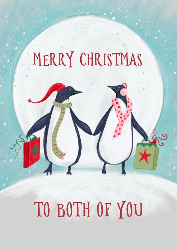 Both of You - Couple - Christmas Card with Penguins created by Dale Simpson