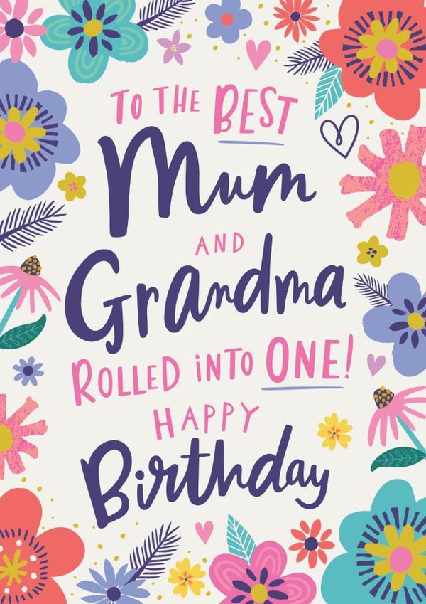 Pretty Mum and Grandma Birthday Card - Floral created by Dotty Black