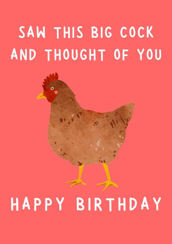 Big Cock FUNNY Birthday Card created by Char's Designs