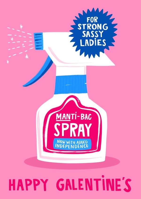 Manti-bac Funny Anitbacterial Man Repellent Galentine's Card created by Lucy Maggie Designs