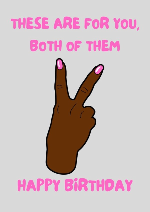 Rude Birthday Card For Friend - Two Fingers Swearing - Happy Birthday created by Char's Designs