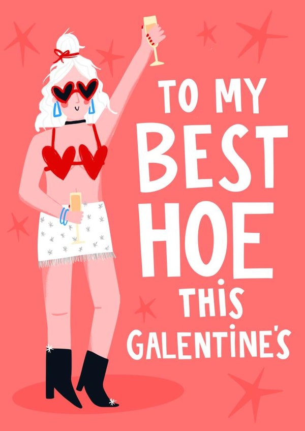 Best Hoe Girl Power Female Empowerment Galentine's Card created by Lucy Maggie Designs