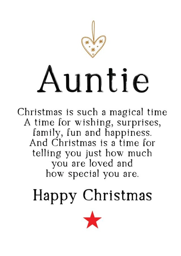 Happy Christmas to a special Auntie who is loved so much created by Word Up Creative