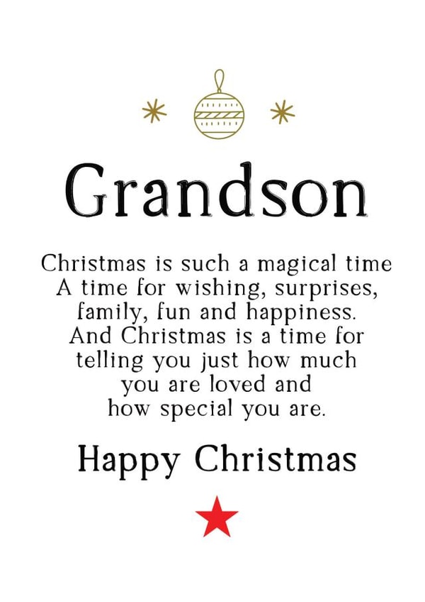 Happy Christmas to a special Grandson who is loved so much created by Word Up Creative