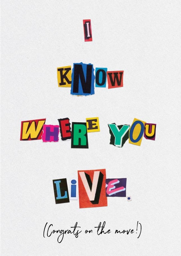 Funny New Home / Moving Card for Friend or Family Member. created by Cards by Lee