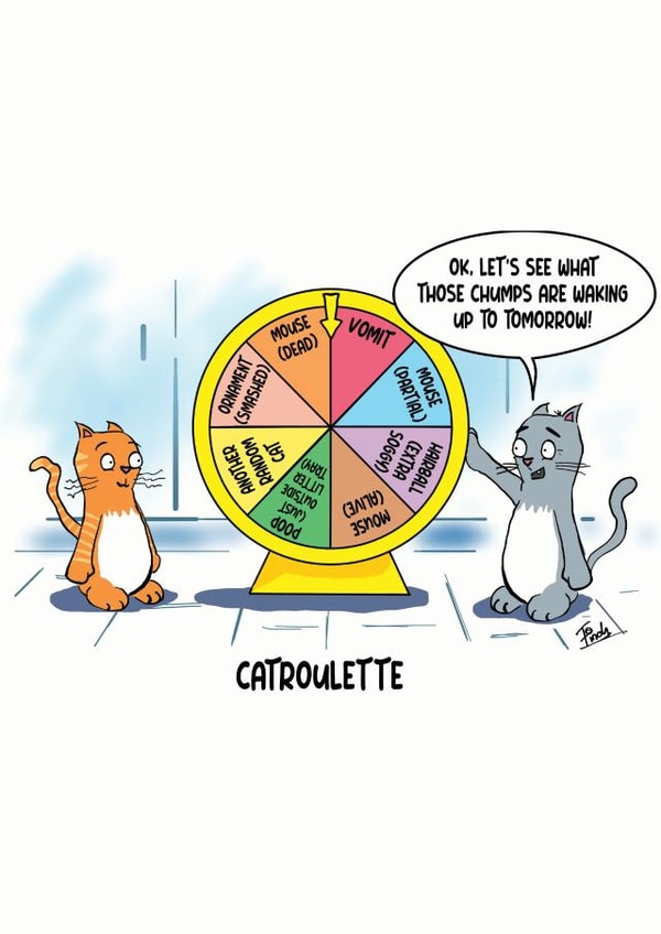 Cute funny card for cat lovers - Catroulette created by Dan Finch