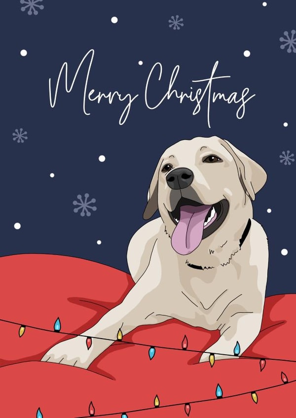 Cute Labrador Retriever dog Christmas card created by Evie Garnett Designs