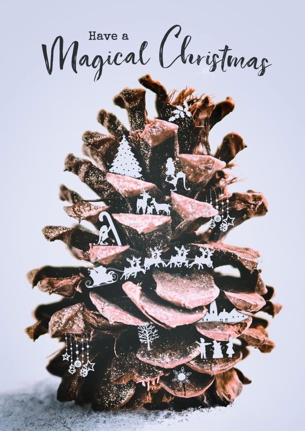 Magical Miniature Christmas Pine Cone Scene card created by Evie Garnett Designs