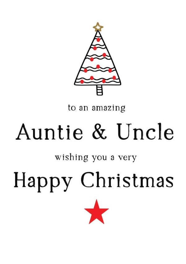 Wishing an amazing Auntie & Uncle a very Happy Christmas created by Word Up Creative