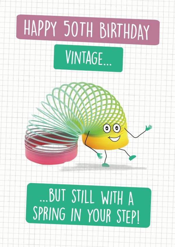 Funny Vintage Birthday Card for someone who is 50 created by Quitting Hollywood