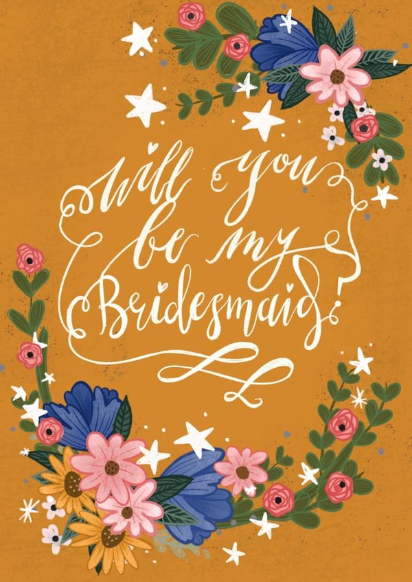 Pretty Floral Bridesmaid Proposal Card created by Alice Piper