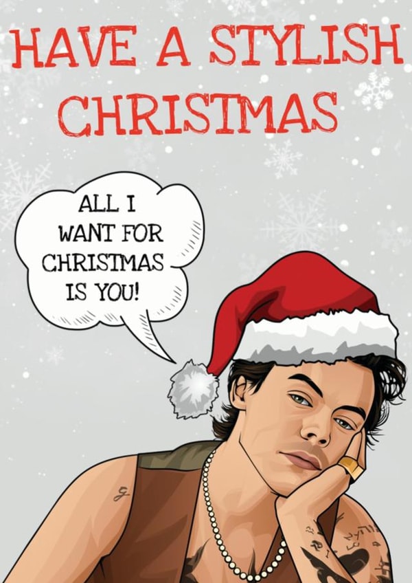 Harry Styles Christmas Card, Harry Styles, Harry Styles Card, One Direction Card created by GREEDY LAB