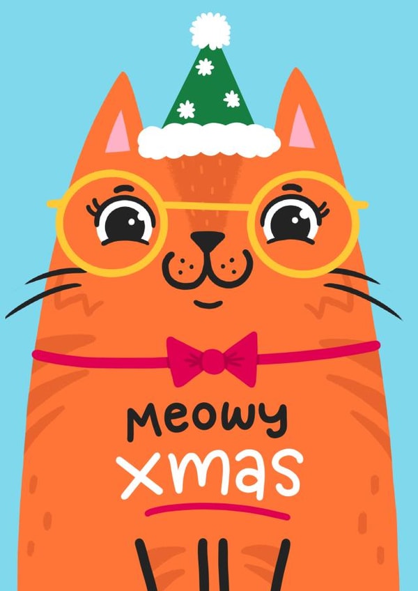 Meowy Xmas - Ginger cat created by Blue Kiwi Design