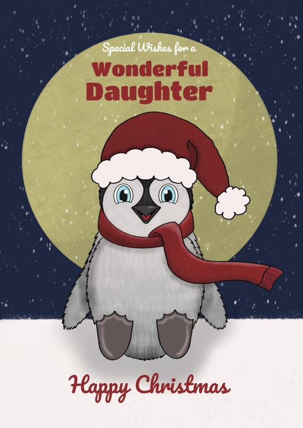 Christmas Cute Penguin For A Wonderful Daughter created by @Cupsie's Creations