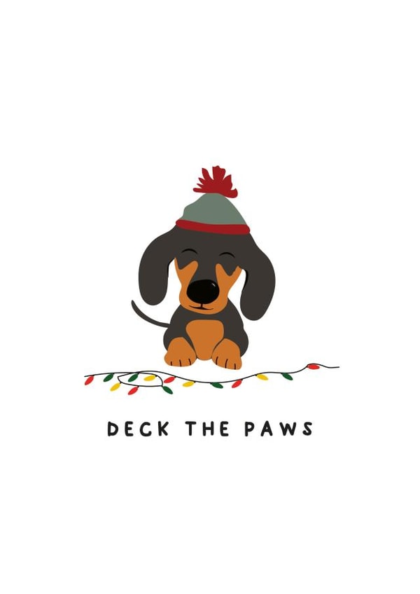 Cute and funny sausage dog christmas card created by Giggl Greetings 