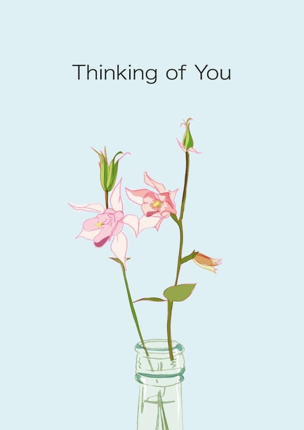 Pretty Thinking of You card - flowers in glass bottle created by Jamie Borman