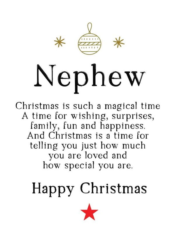 Happy Christmas to a special Nephew who is loved so much created by Word Up Creative