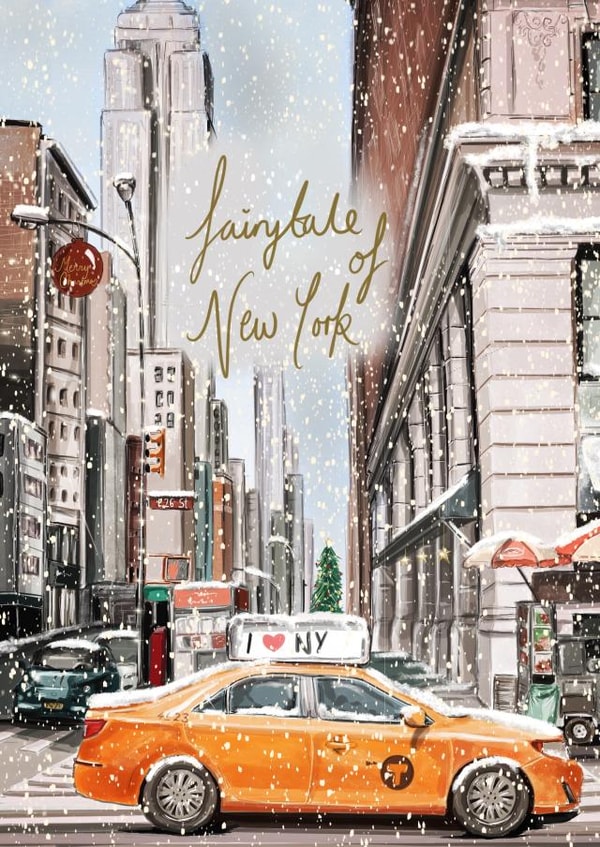 Beautiful New York themed Christmas card - Fairytale of New York created by AP Designs