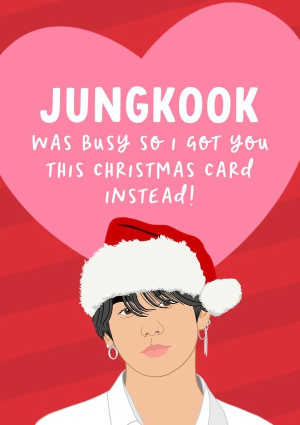 Funny Jungkook Christmas Card for BTS Fan created by The Cake Thief