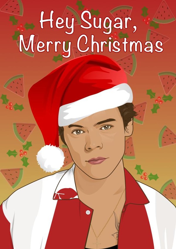 Great Christmas card for someone who loves Harry Styles created by Liam Harris
