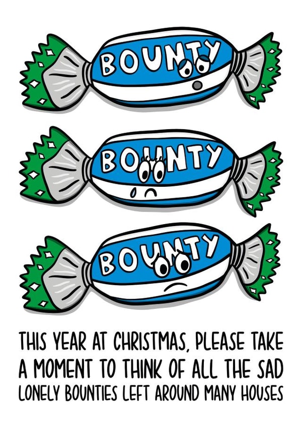 Chocolate Christmas Card | Funny Bounty Christmas Card created by TeePee Creations