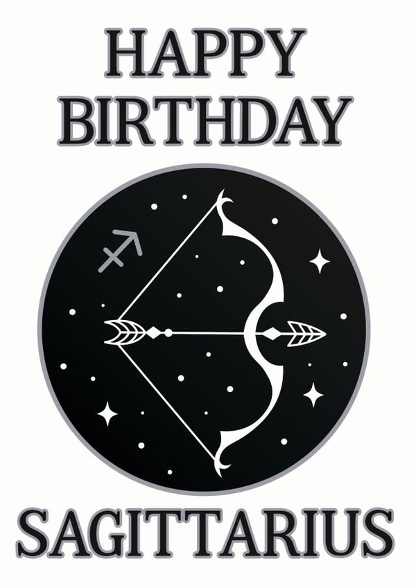 Happy Birthday Sagittarius Zodiac Astrology Birthday Card created by Pisces Moon