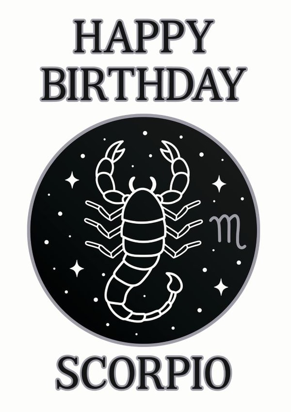 Happy Birthday Scorpio Zodiac Astrology Birthday Card created by Pisces Moon