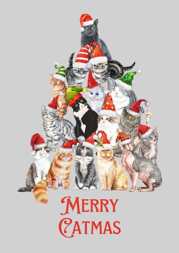 Cute Cat Christmas Card For The Cat Lover In Your Life created by Ink Icons