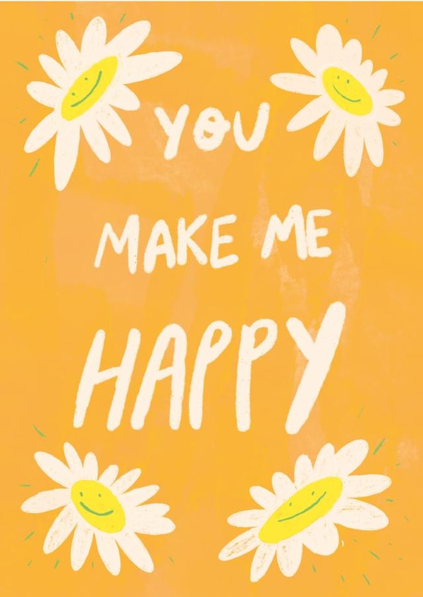 Joyful Anniversary Card for Someone Special - Your Make Me Happy created by Braba Illustration