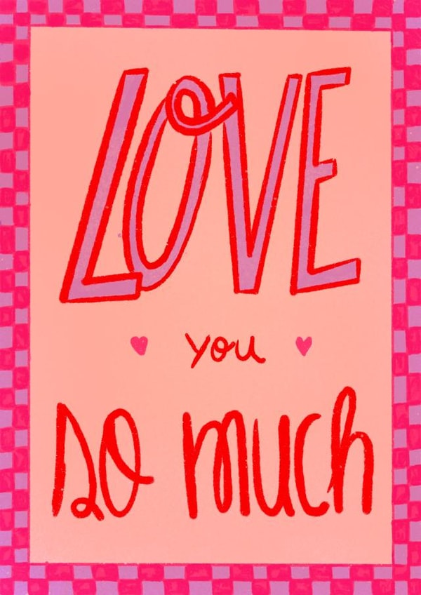 Pretty Loving Card - Colorful Lettering - Love You So Much created by Braba Illustration