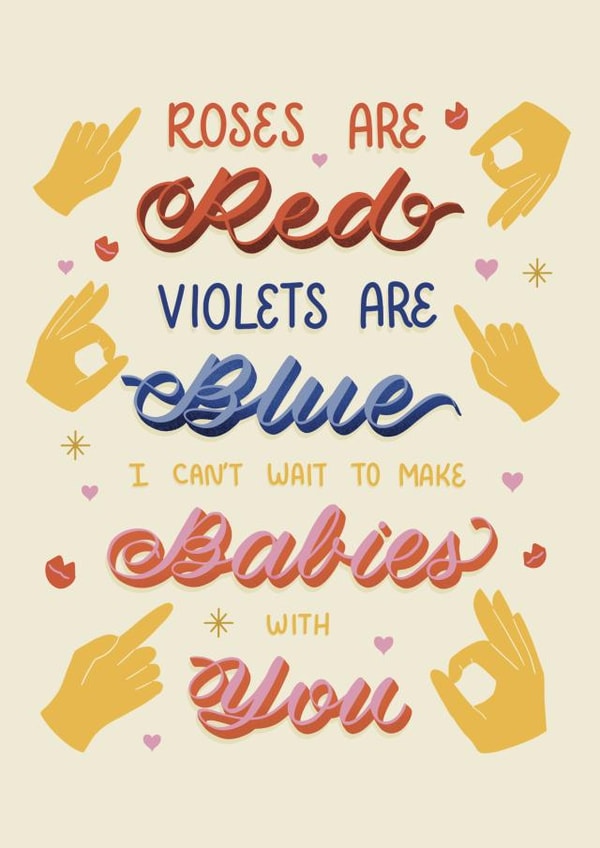 Romantic Anniversary Card for Him - Making Babies created by Daksha Giri