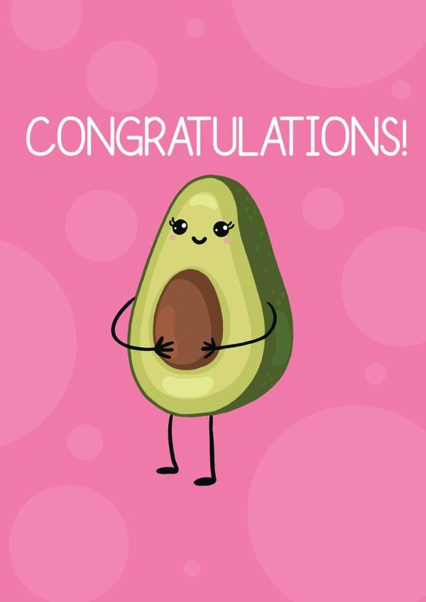 Cute Avocado Congratulations On The News Of Your Baby Card created by Yeh Boi